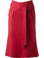 Giuliana Romanno Panelled Mid-length Skirt, Women's, Size: 38, Red, Cotton/spandex/elastane
