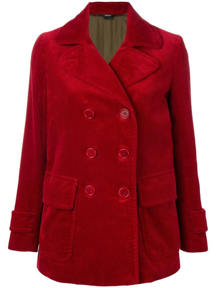 Aspesi Double Breasted Blazer - Red