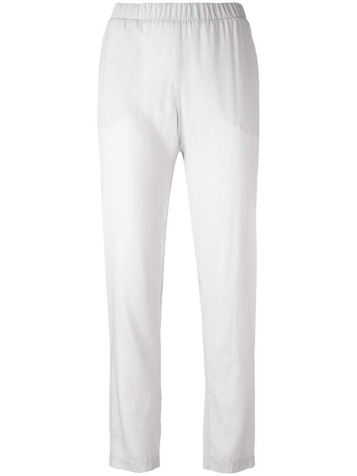 Le Tricot Perugia - Slim-fit Trousers - Women - Silk/elastodiene - M, Grey, Silk/elastodiene