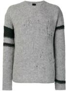 Thom Krom Distressed Armband Detail Sweater - Grey