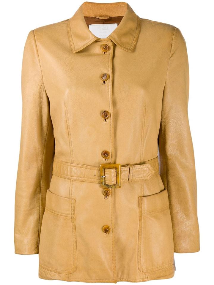 Prada Pre-owned '1990's Belted Jacket - Neutrals