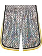 Gucci Laminated Sparkling Gg Jersey Shorts - Silver