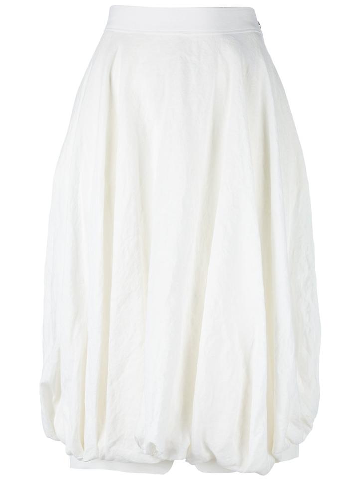Loewe Gathered Knees Midi Skirt, Women's, Size: 38, White, Linen/flax/cotton