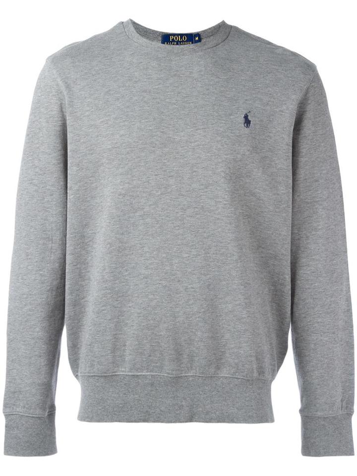 Polo Ralph Lauren Logo Patch Sweatshirt, Men's, Size: Small, Grey, Cotton/viscose/nylon