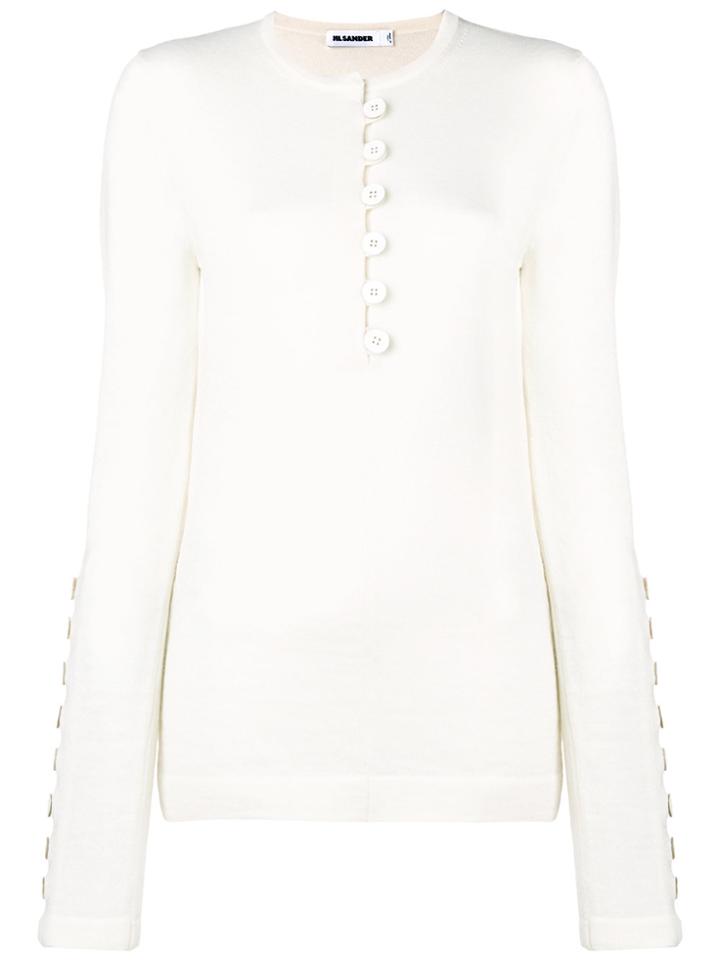 Jil Sander Buttoned Jumper - Nude & Neutrals