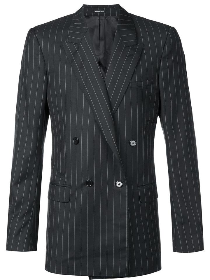 Alexander Mcqueen Pinstriped Blazer, Men's, Size: 50, Black, Viscose/wool
