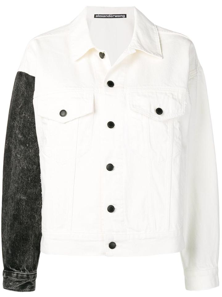 T By Alexander Wang Regular Denim Jacket - White