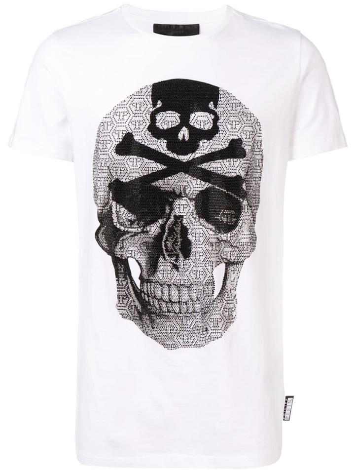 Philipp Plein Rhinestone-embellished Skull T-shirt - White