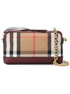 Burberry Checked Shoulder Bag - Red