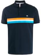 Sun 68 Chest Stripes Polo Shirt - Blue