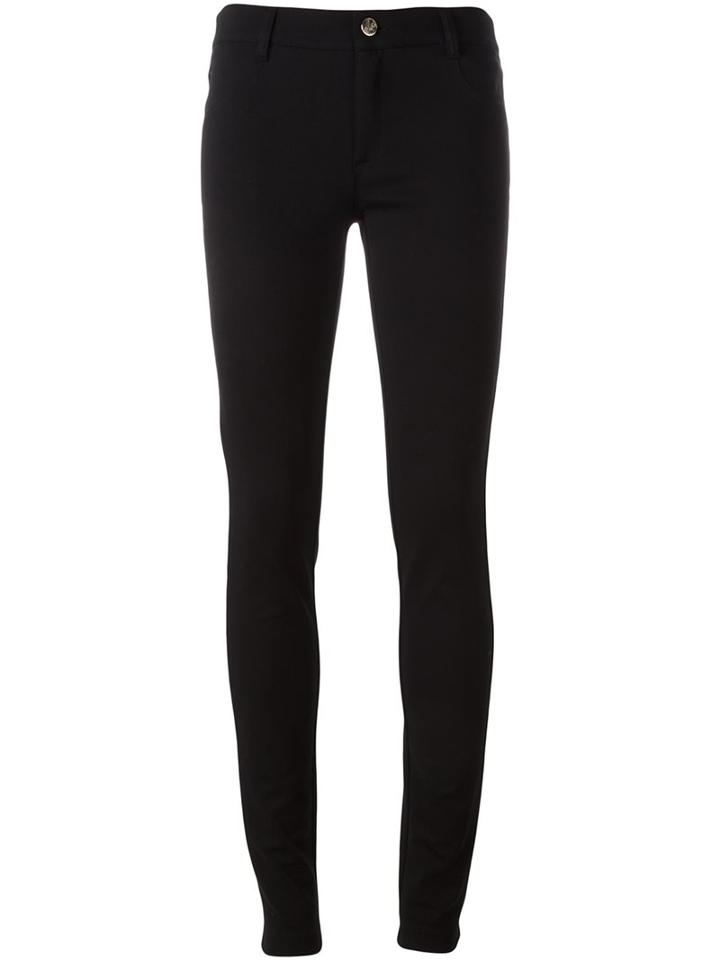 Versace Jeans Back Logo Skinny Trousers, Women's, Size: 26, Black, Cotton/polyamide/spandex/elastane/modal