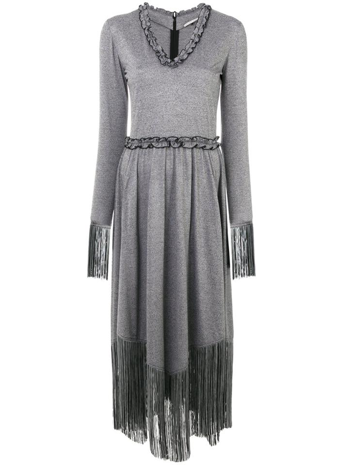 Marco De Vincenzo Fringe Maxi Dress - Grey