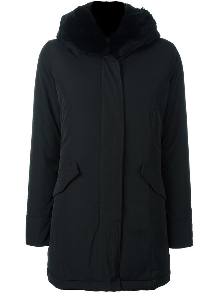 Woolrich Padded Parka, Women's, Size: Large, Black, Feather Down/rabbit Fur/polyamide/polyester