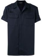 Neil Barrett Concealed Placket Shortsleeved Shirt - Blue