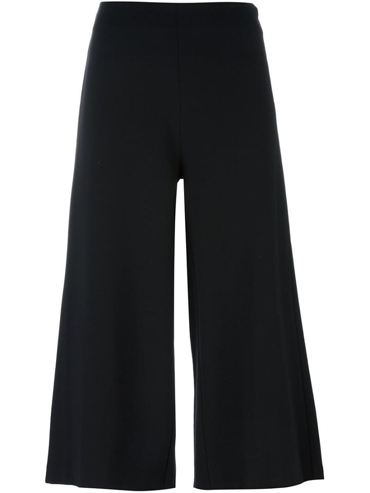 Michael Michael Kors Wide-legged Cropped Trousers, Women's, Size: Small, Black, Polyester/spandex/elastane/viscose