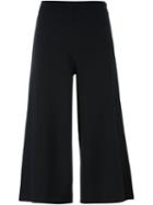 Michael Michael Kors Wide-legged Cropped Trousers, Women's, Size: Small, Black, Polyester/spandex/elastane/viscose