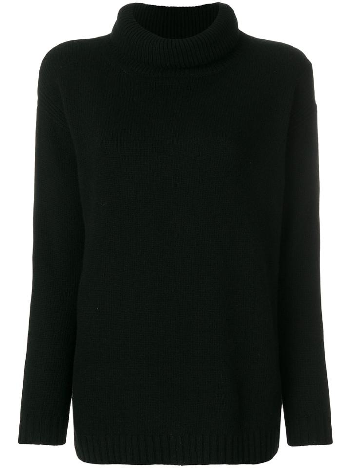 Prada Ribbed Oversized Turtleneck Sweater - Black