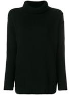 Prada Ribbed Oversized Turtleneck Sweater - Black