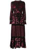 Talbot Runhof Floral Pattern Dress - Black