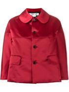 Comme Des Garçons Comme Des Garçons Cropped Boxy Jacket, Women's, Size: Small, Red, Polyester/cupro
