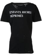 Enfants Riches Deprimes Distressed T-shirt, Men's, Size: Large, Black, Cotton