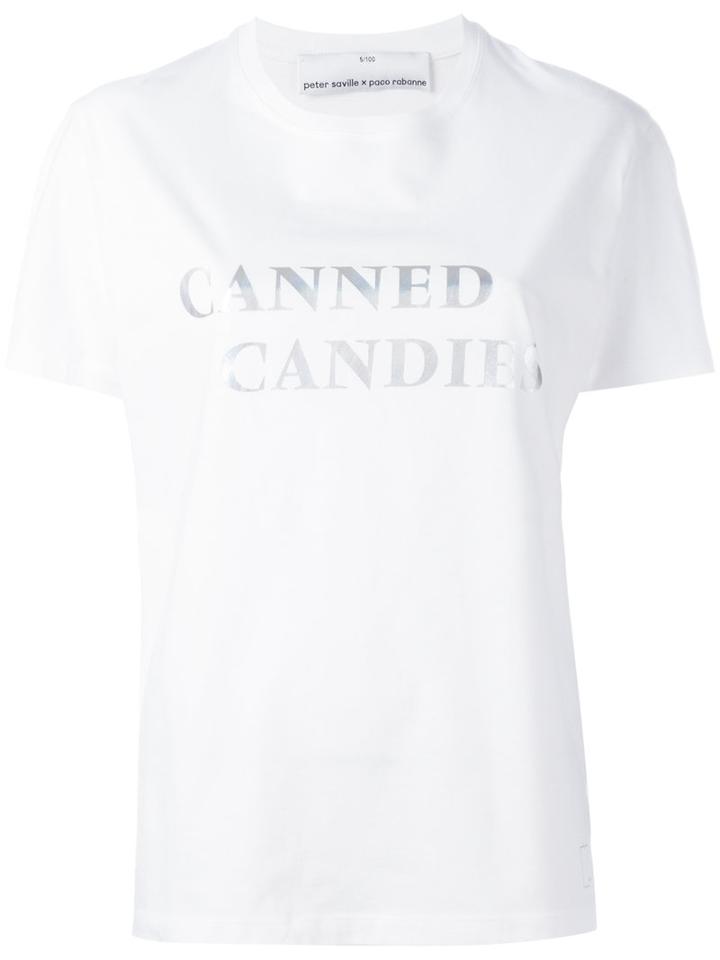 Paco Rabanne Slogan Front T-shirt, Women's, Size: 38, White, Cotton