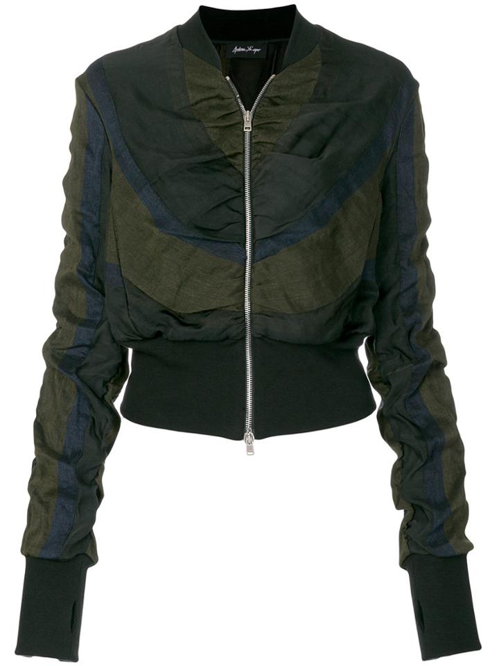 Andrea Ya'aqov Cropped Bomber Jacket - Black