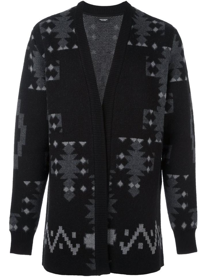Marcelo Burlon County Of Milan 'picudo' Cardigan, Men's, Size: Xl, Black, Wool