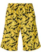 Kappa Print Track Shorts - Yellow & Orange
