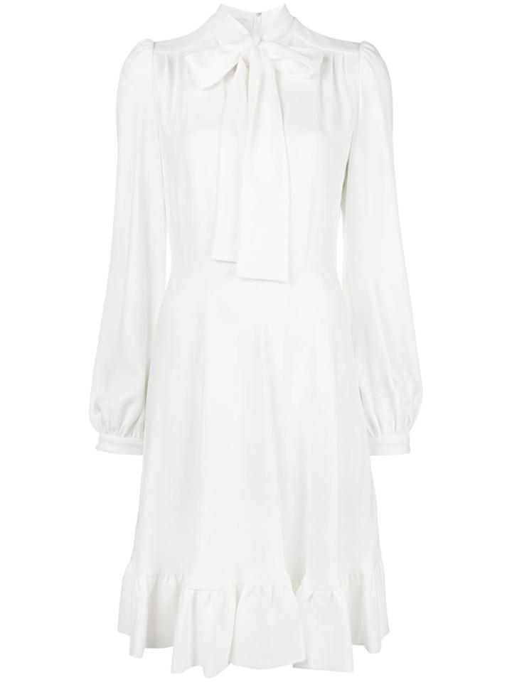 Giambattista Valli Neck-tied Flared Dress - White