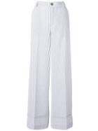 Ganni Pin Striped Trousers - White