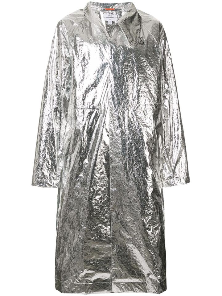 Oamc Long Length Raincoat - Silver