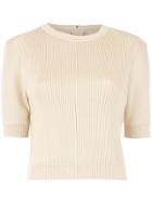 Framed Knitted Cropped Top - Neutrals