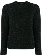 Cashmere In Love Cashmere Flecked Beaded Jumper - Black