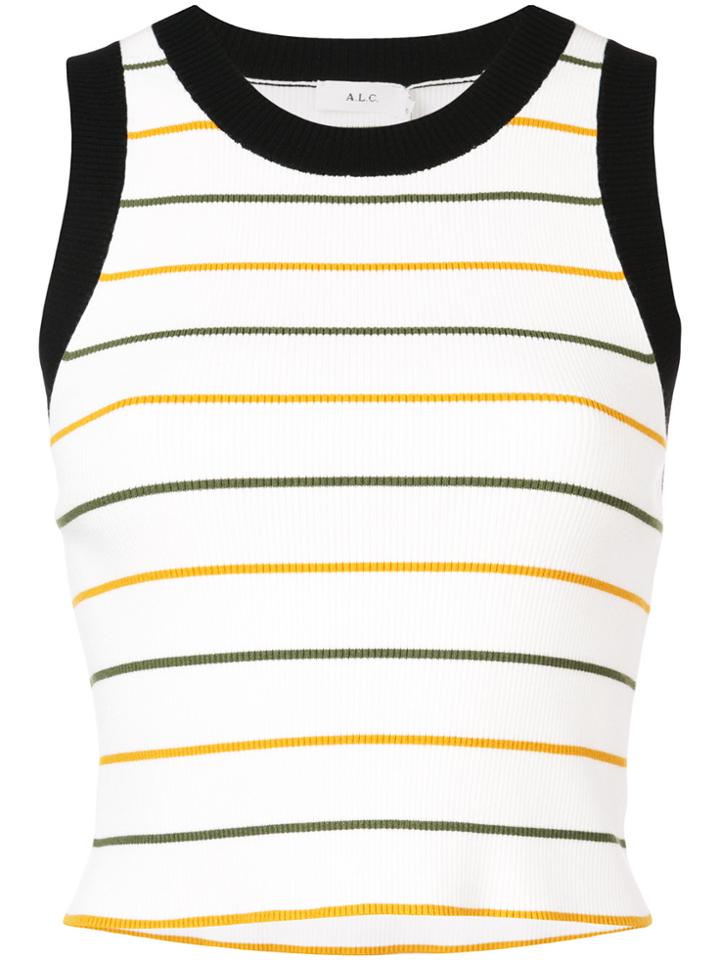 A.l.c. Cropped Stripe Tank Top - White