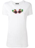 Dolce & Gabbana Tropical Beaded Sunglasses T-shirt - White