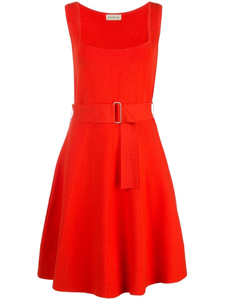 Nicholas Sleeveless Flared Mini Dress - Orange