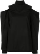 Le Ciel Bleu Layered Cold Shoulder Top - Black