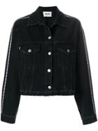 Msgm Stripe Detail Denim Jacket - Black