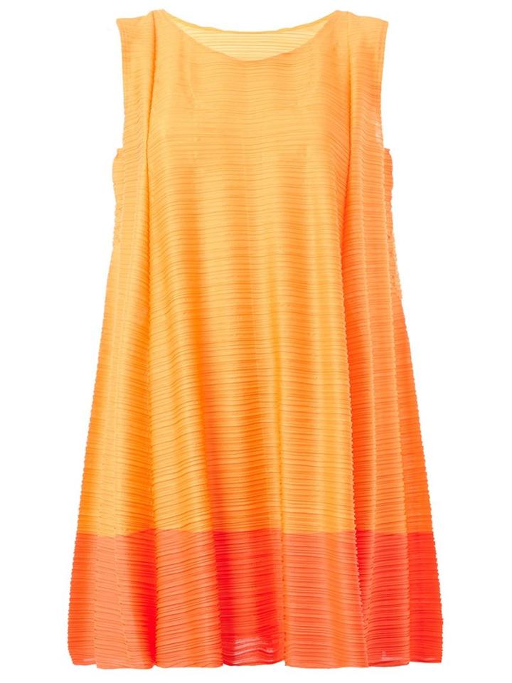 Pleats Please By Issey Miyake Two-tone Pleated Dress