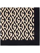 Gucci Silk Scarf With G Rhombus Print - Black