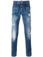 Dsquared2 Slim Jeans, Men's, Size: 48, Blue, Cotton/spandex/elastane/polyester/calf Leather