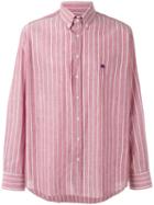 Etro Striped Shirt, Men's, Size: 41, Red, Cotton/linen/flax