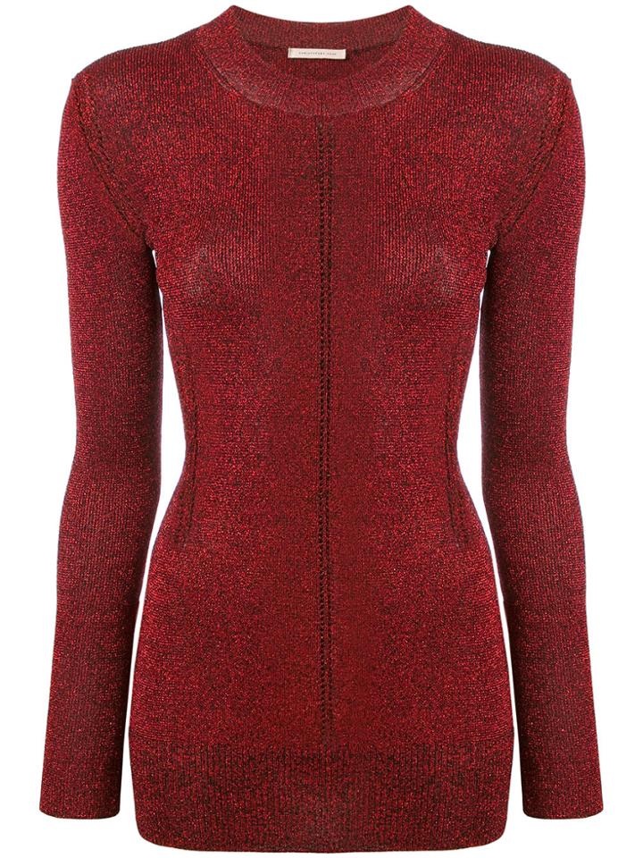Christopher Kane Metallic Knitted Top - Red