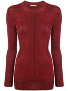 Christopher Kane Metallic Knitted Top - Red
