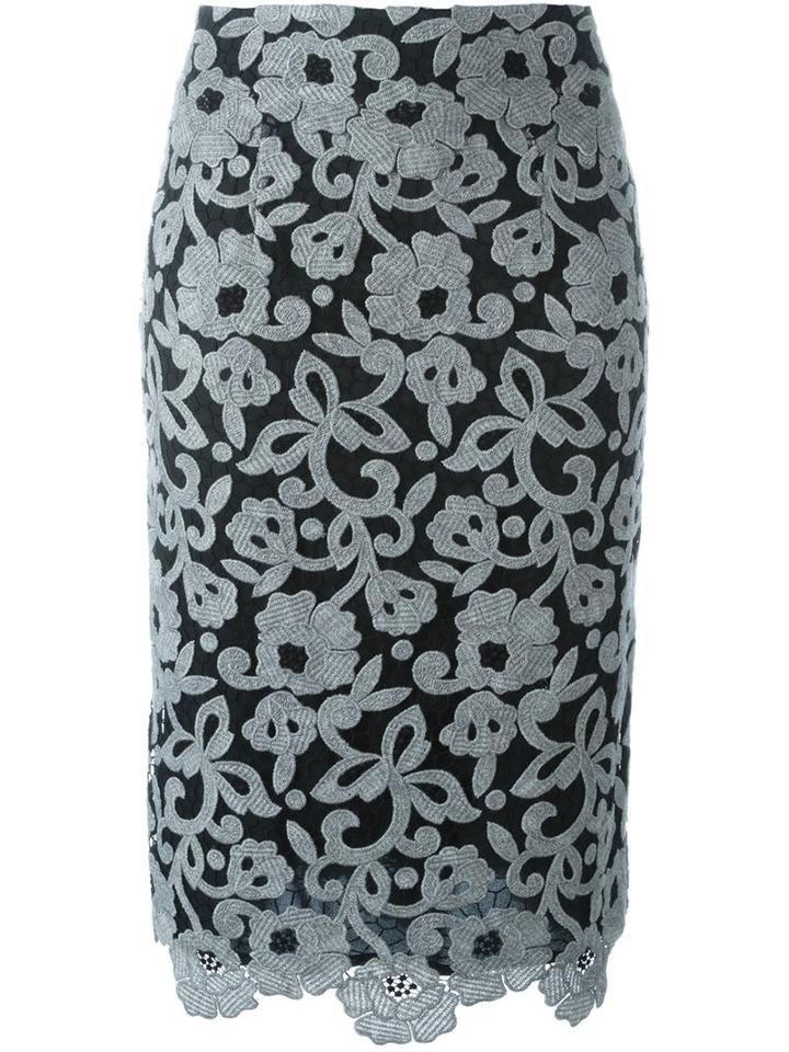 Blumarine Floral Scalloped Skirt