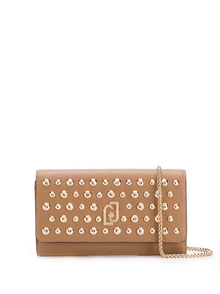 Liu Jo Stud-embellished Clutch Bag - Neutrals