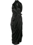Rick Owens Wrap Style Midi Dress - Black