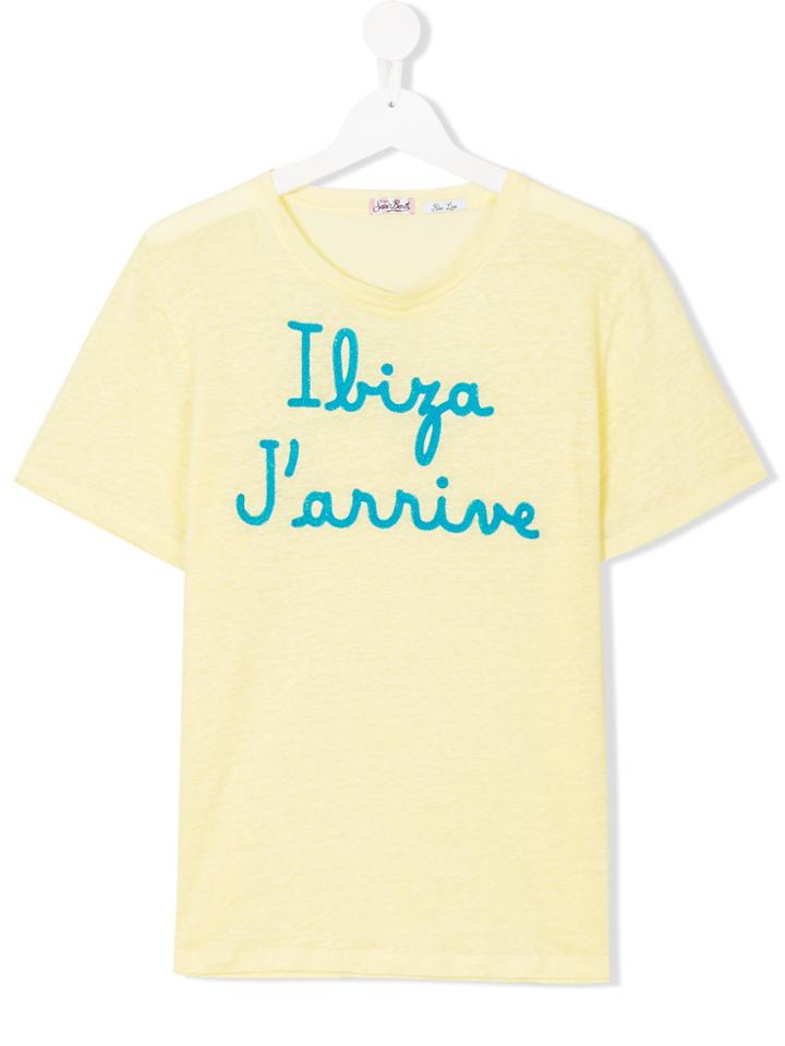 Mc2 Saint Barth Kids Ibiza J'arrive T-shirt - Yellow & Orange