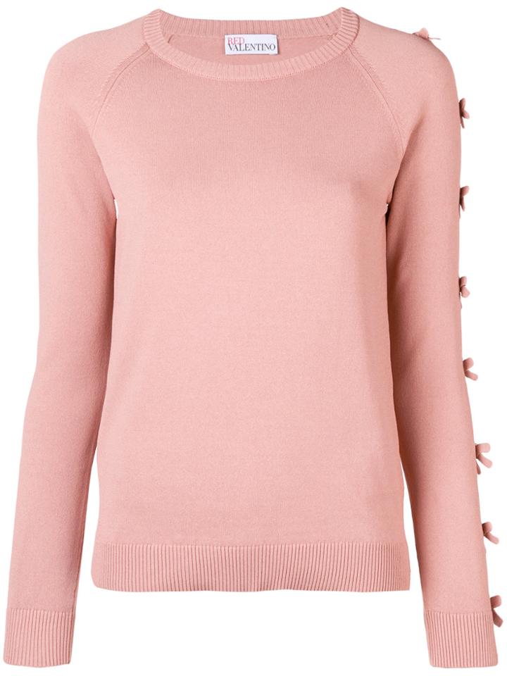 Red Valentino Bow Sleeve Sweater - Pink & Purple